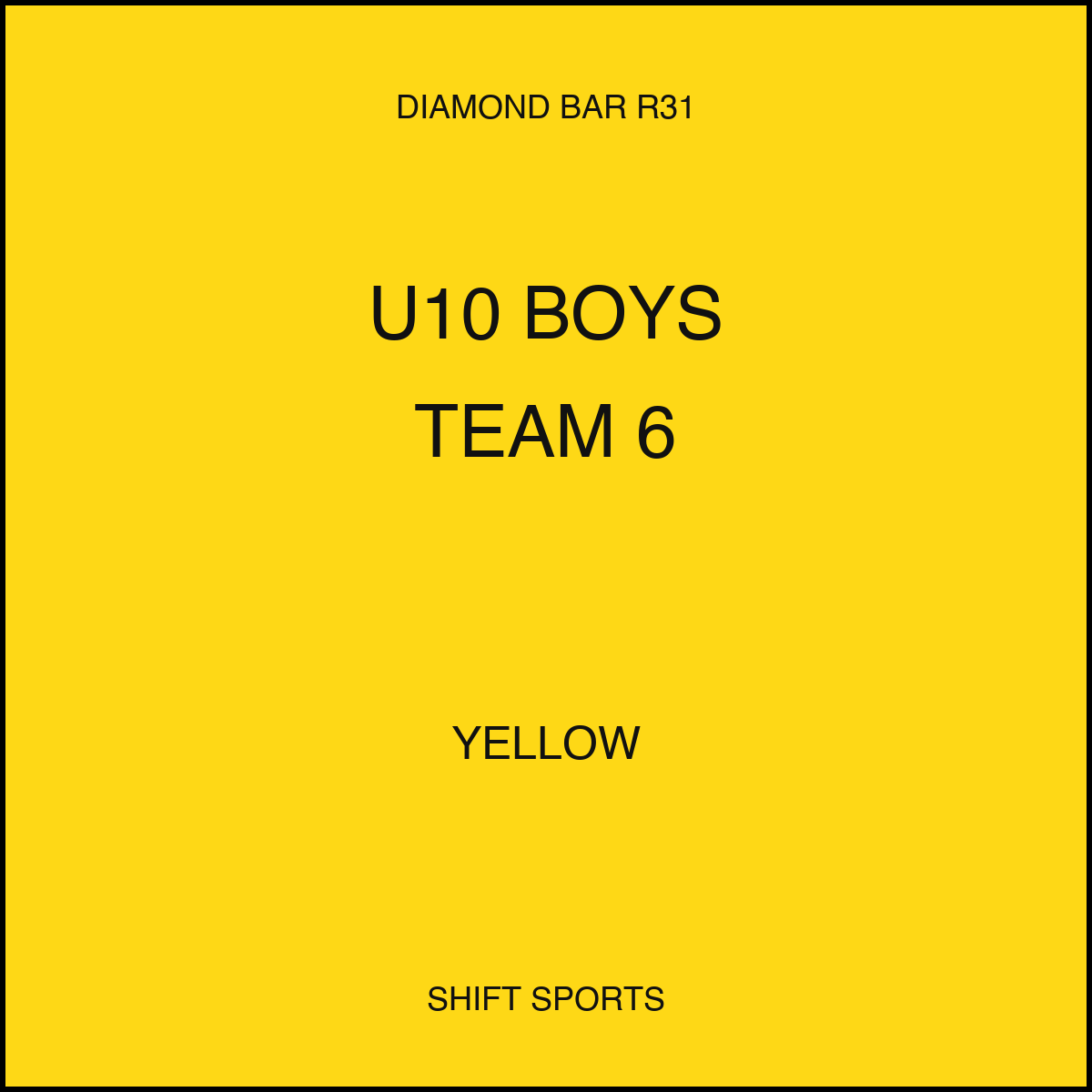 AYSO 31 — U10 Boys Team 6 — Yellow — Game Kit