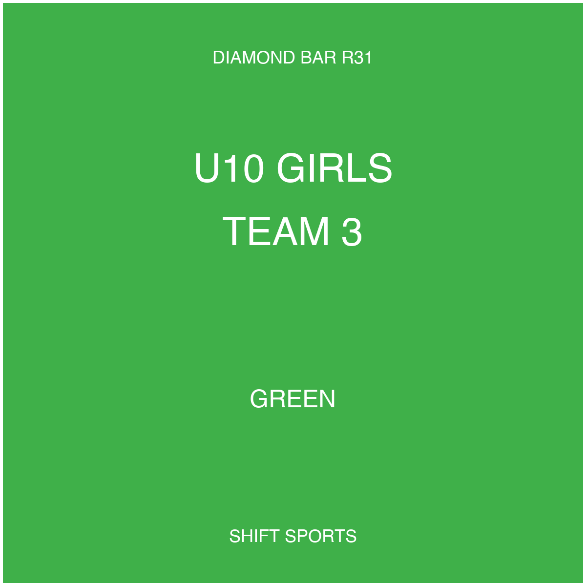 AYSO 31 — U10 Girls Team 3 — Green — Game Kit