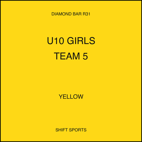 AYSO 31 — U10 Girls Team 5 — Yellow — Game Kit