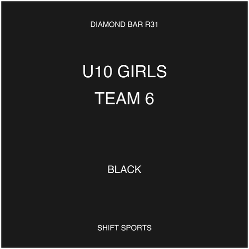 AYSO 31 — U10 Girls Team 6 — Black — Game Kit