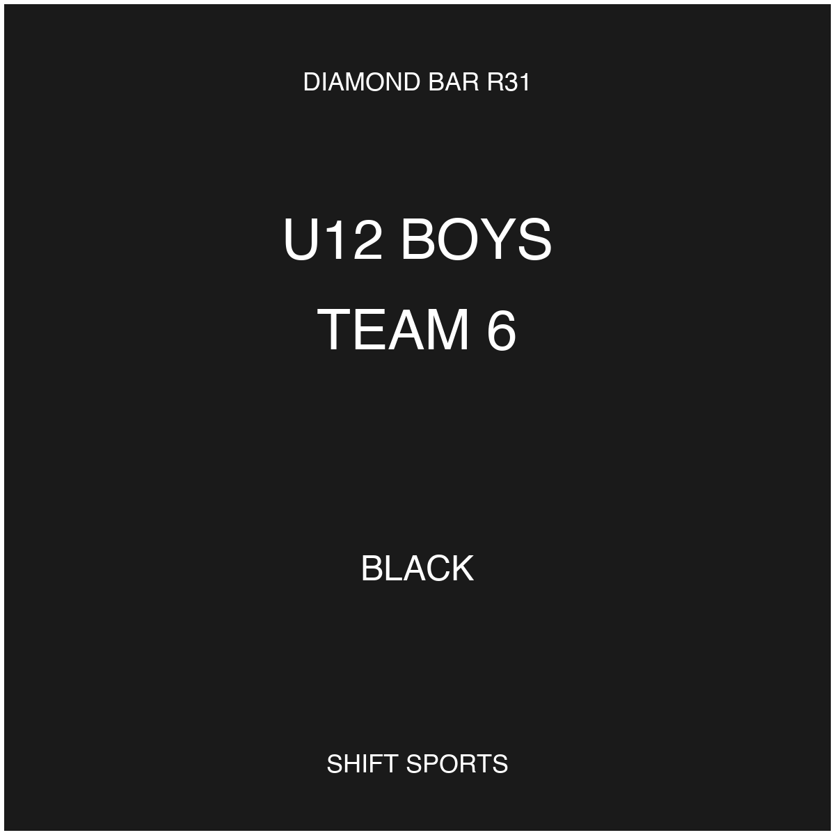 AYSO 31 — U12 Boys Team 6 — Black — Game Kit