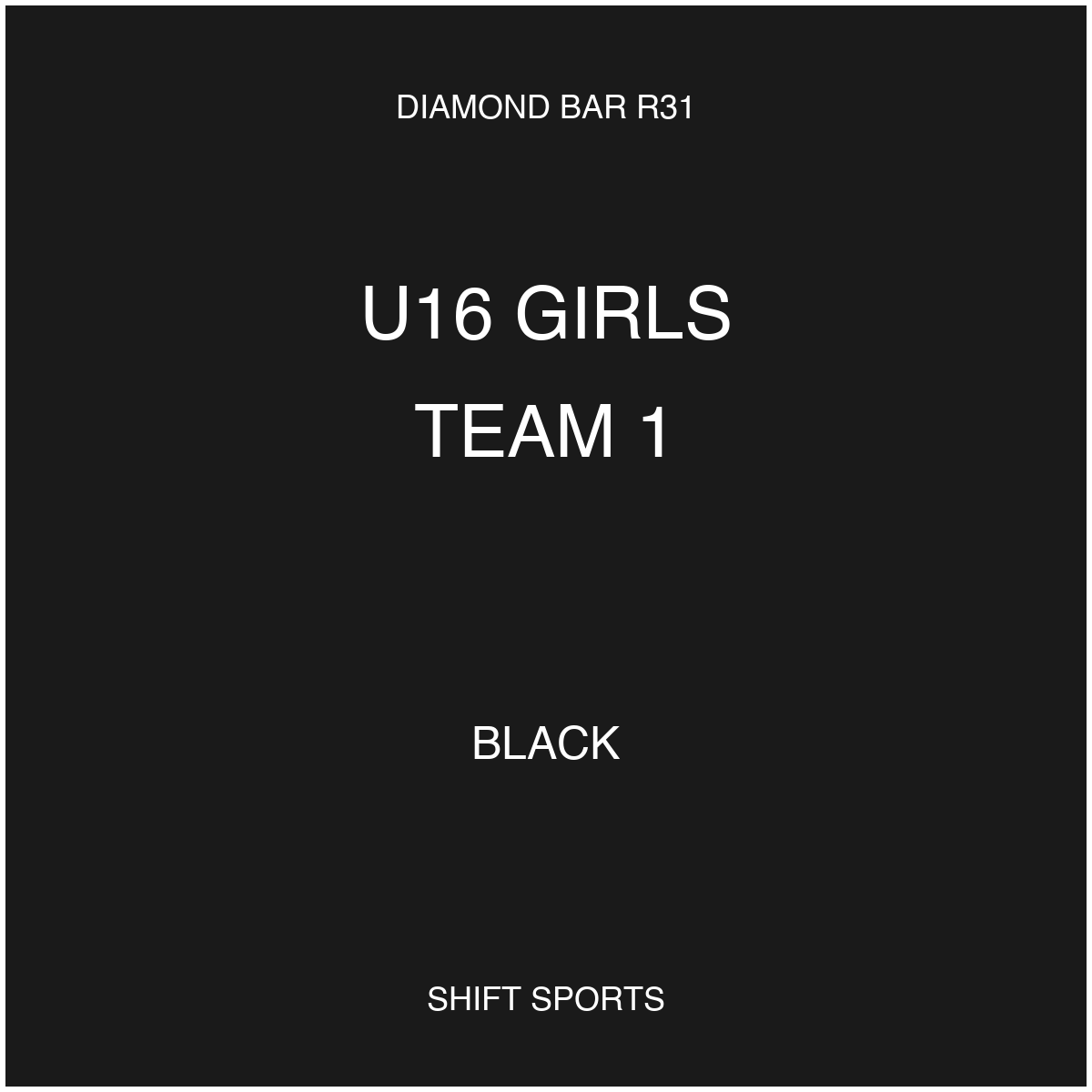AYSO 31 — U16 Girls Team 1 — Black — Game Kit