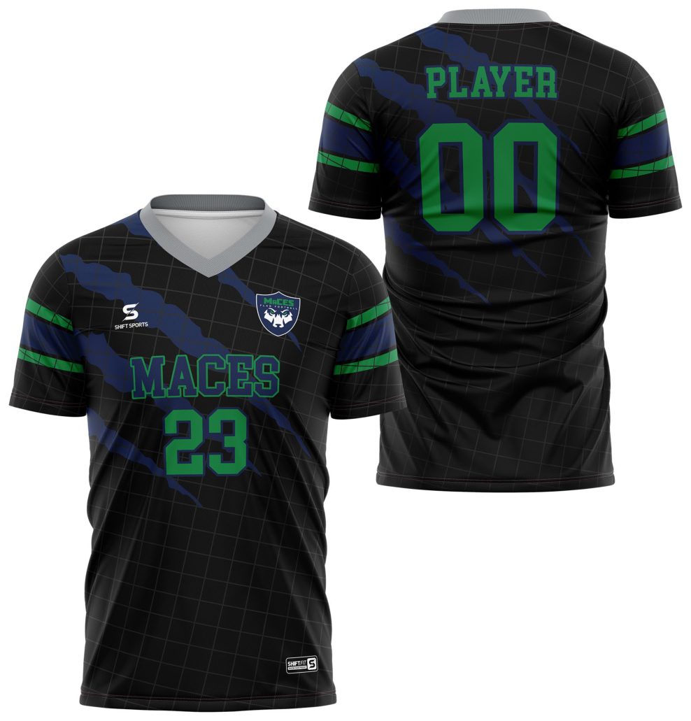 Flag football jersey with large team numbers