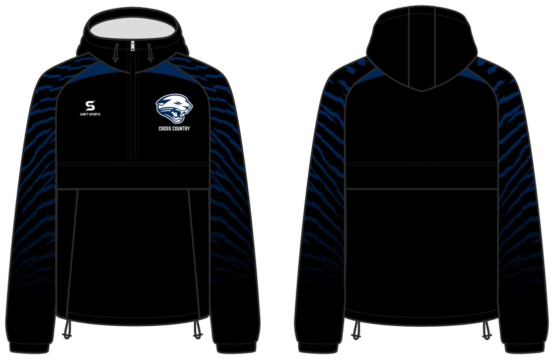 High school track uniform with custom side panels