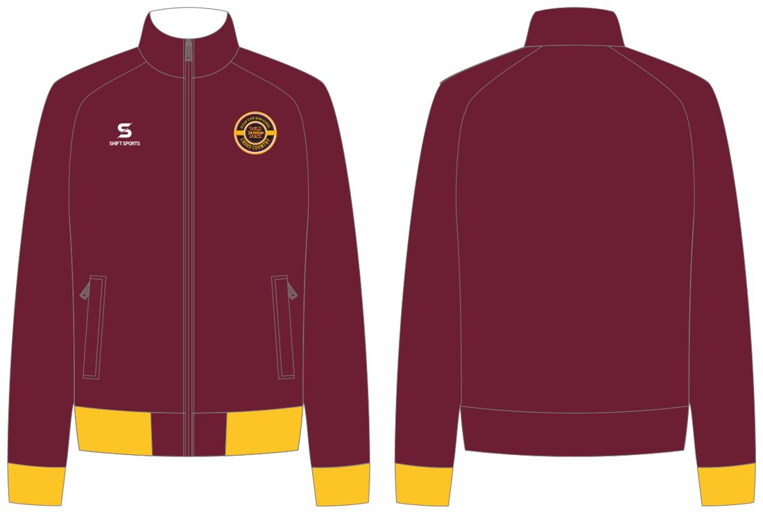 Track uniform design in school colors